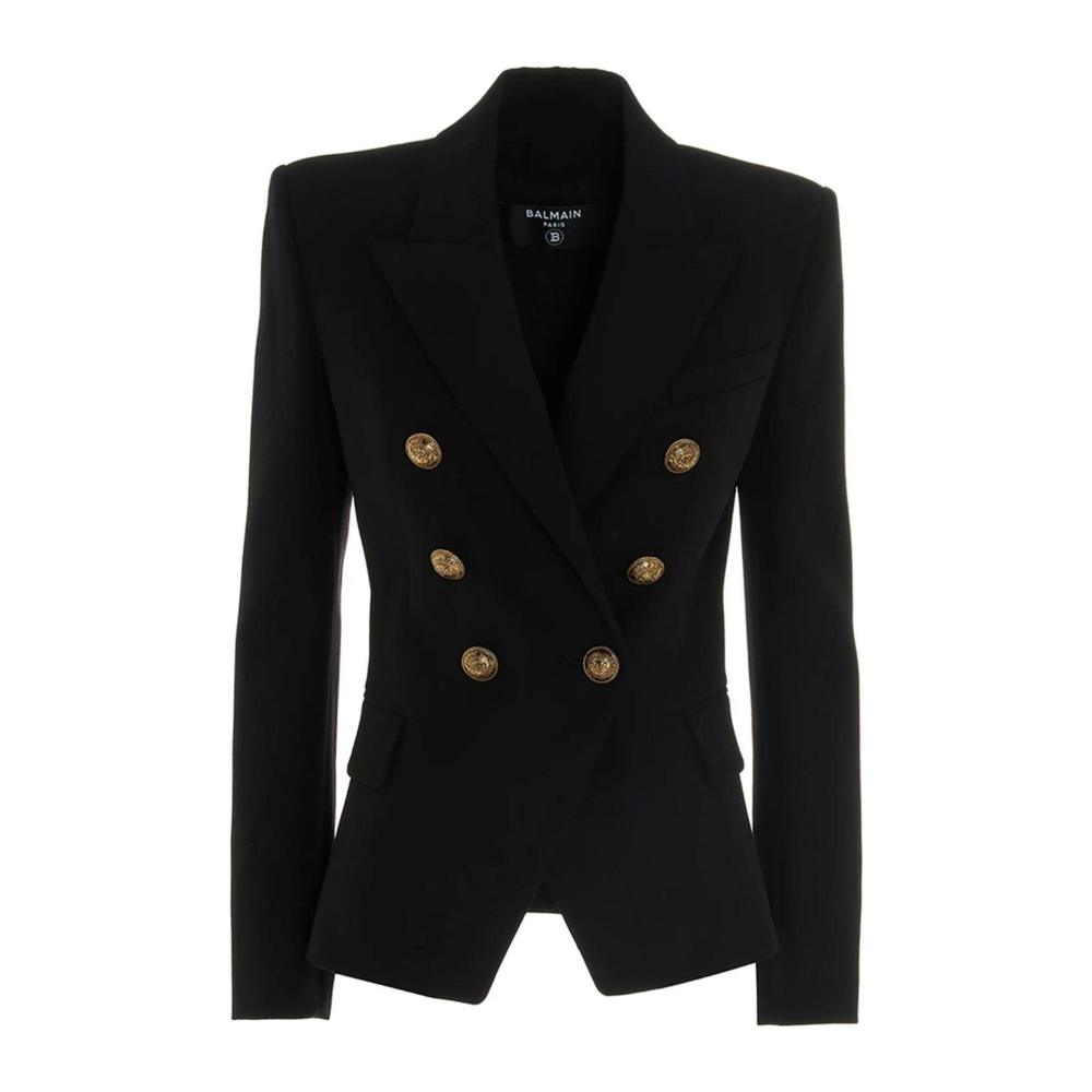Balmain - Black Classic Double-Breasted Wool Blazer - FR 40